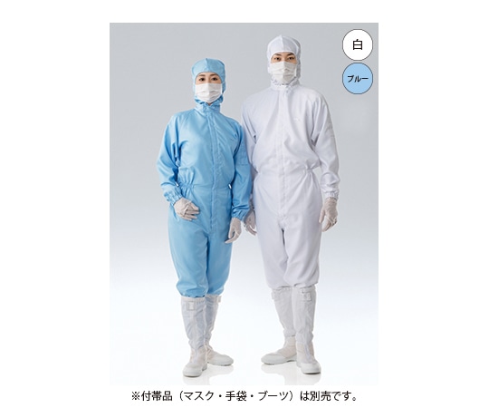東洋リントフリー クリーンルーム用フード一体型ツナギ服 グリーン M FH197C-03 M 1枚 (ご注文単位1枚)【直送品】