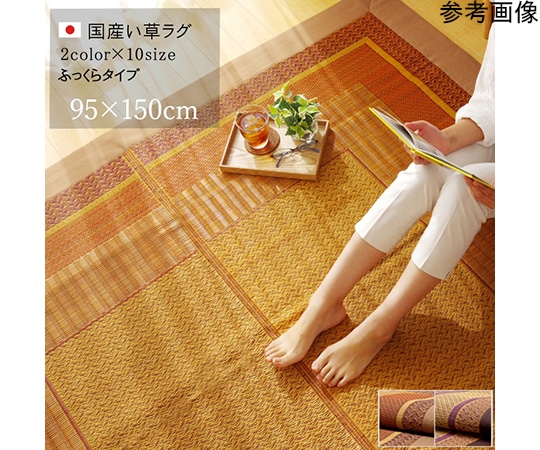 アズワン ラグ 国産 い草 ござ カーペット 『DXランクス』 ベージュ 約95×150cm (裏:不織布) 1050800021202 1個（ご注文単位1個）【直送品】