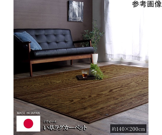 アズワン い草ラグ おしゃれ 国産 カーペット 『Fウォール』 約140×200cm 1050610012303 1個（ご注文単位1個）【直送品】