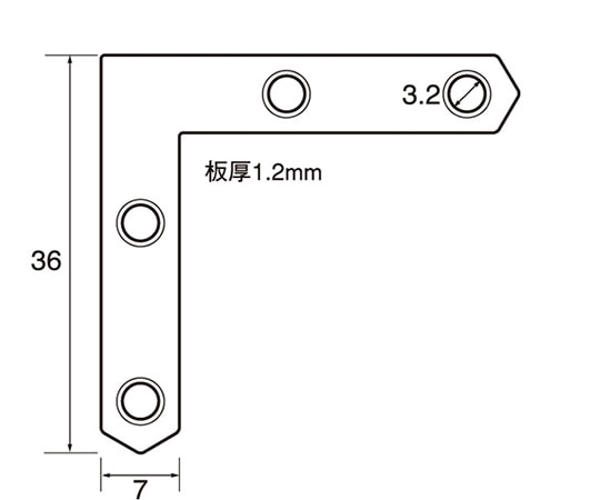 福井金属工芸 ステンレス角金具36×7 500個入 6261 1個(ご注文単位1個)【直送品】