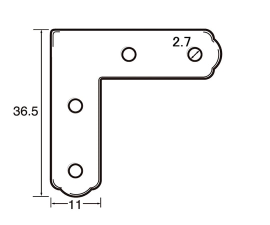 福井金属工芸 ステンレス角金具37×11 1セット(100個入) 6293 1セット(ご注文単位1セット)【直送品】