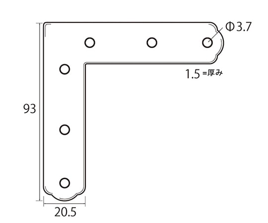 福井金属工芸 ステンレス角金具93×20.5 30個入 6298 1個(ご注文単位1個)【直送品】