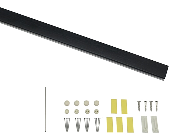 福井金属工芸 レールサンカラーズ レールのみ 木目調 ブラック100cm RC100-4 1個(ご注文単位1個)【直送品】