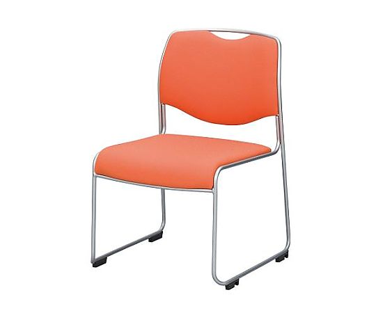 エスコ スタッキングチェアー(オレンジ) EA956XF-18 1個(ご注文単位1個)【直送品】