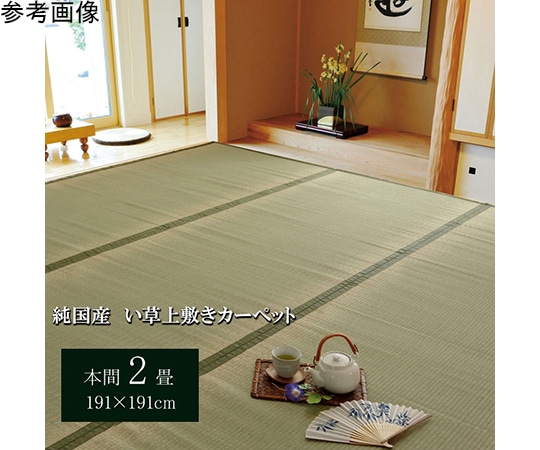 アズワン 純国産 い草 上敷き カーペット 双目織 『草津』 本間2畳(約191×191cm) 1010020015202 1個（ご注文単位1個）【直送品】