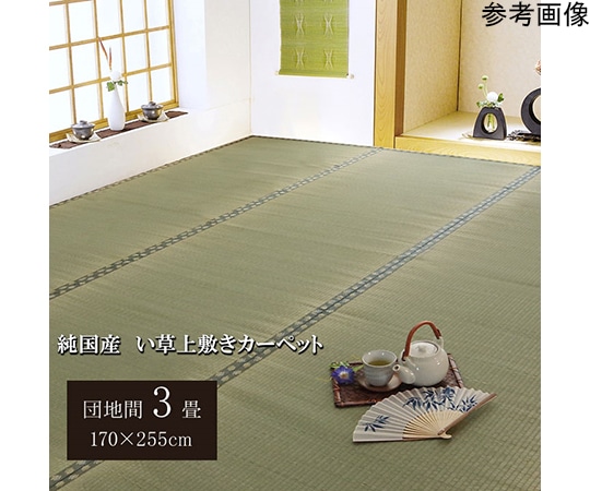 アズワン 純国産 い草 上敷き カーペット 双目織 『松』 団地間3畳(約170×255cm) 1010030011302 1個（ご注文単位1個）【直送品】