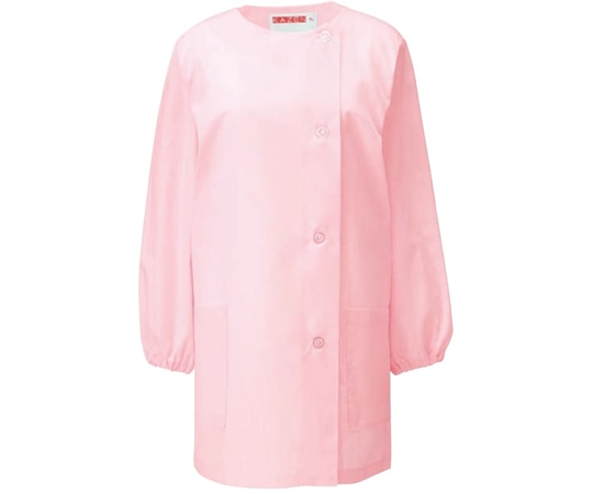 KAZEN 女子調理衣 長袖 ピンク L 750-33 L 1枚（ご注文単位1枚）【直送品】