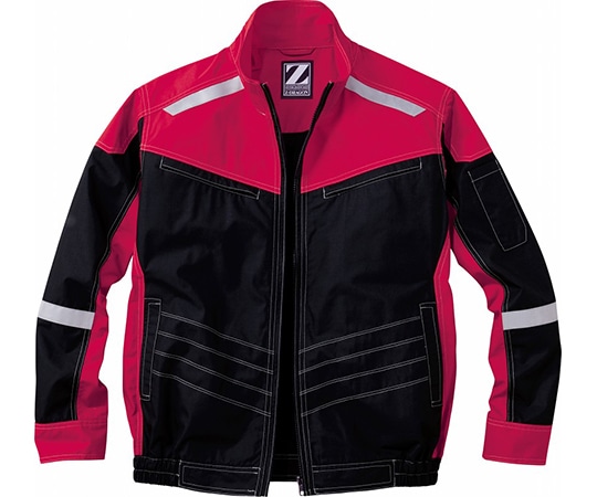 自重堂 空調服長袖ブルゾン ブラック×レッド LL 74100 1枚(ご注文単位1枚)【直送品】