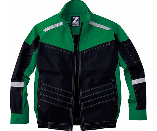 自重堂 空調服長袖ブルゾン ブラック×グリーン 5L 74100 1枚(ご注文単位1枚)【直送品】