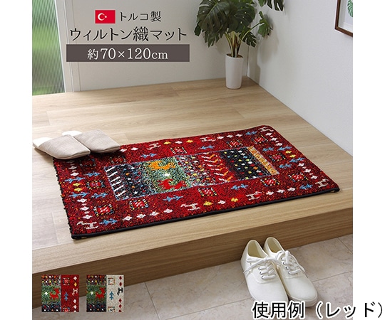 アズワン 玄関マット トルコ製 ウィルトン織り 約70×120cm 抗菌防臭 消臭機能 へたりにくい アイボリー 1311190146401 1個(ご注文単位1個)【直送品】