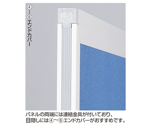ストア・エキスプレス アルミパーティション 布張り フック連結タイプ用オプション H150cm用 エンドカバー 61-352-9-5 1枚(ご注文単位1枚)【直送品】