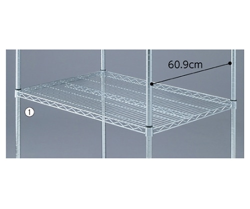 ストア・エキスプレス ワイヤーラック スチール棚 D60cmタイプ W90.7cm 61-64-9-1 1枚（ご注文単位1枚）【直送品】