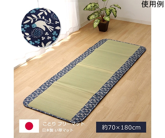 アズワン 純国産 フリーマット 『ことり』 ネイビー 約70×180cm (中材:固綿15mm) 1120760193401 1個（ご注文単位1個）【直送品】