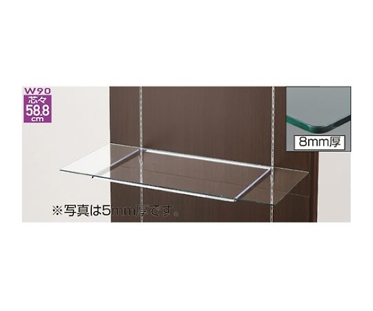 ストア・エキスプレス 10R ガラス棚セットW90cmオーバーハングタイプ ガラス8mm厚 D35cm 61-36-14-5 1セット（ご注文単位1セット）【直送品】