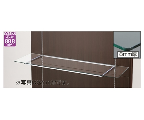 ストア・エキスプレス 10R ガラス棚セットW120cmオーバーハングタイプ ガラス8mm厚 D35cm 61-36-18-4 1セット(ご注文単位1セット)【直送品】