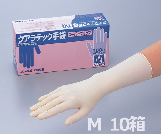 アズワン クアラテック手袋スーパーグリップ(パウダーフリー) M 100枚×10箱  1箱(ご注文単位1箱)【直送品】