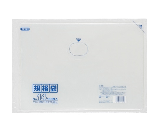ジャパックス LD規格袋 0.03mm厚 No.14 LLDPE 透明 0.03mm 1ケース(100枚×30冊入) K-14 1ケース(ご注文単位1ケース)【直送品】