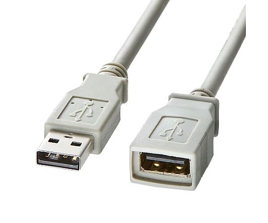 アズワン 2.0m USB延長ケーブル(A-A/2.0対応/グレー) EA764AJ-212 1個(ご注文単位1個)【直送品】