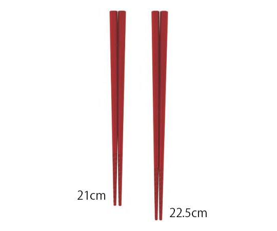 曙産業 トルネード箸 赤 22.5cm  1膳（ご注文単位1膳）【直送品】