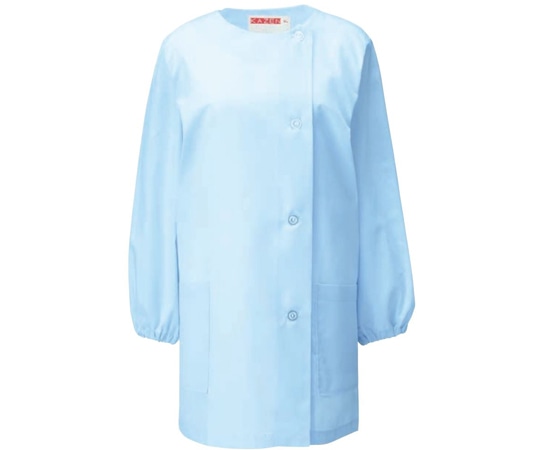 KAZEN 女子調理衣 長袖 サックス L 750-31 L 1枚（ご注文単位1枚）【直送品】