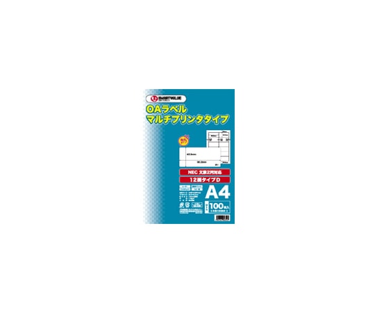 スマートバリュー OAマルチラベルD 12面 100枚×5冊 A129J-5 1箱(ご注文単位1箱)【直送品】