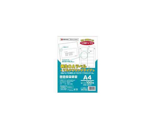 スマートバリュー 再生OAラベル 12面 500枚 A226J-5 1箱(ご注文単位1箱)【直送品】