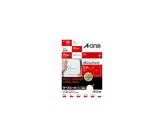 エーワン(A-ONE) ラベルシール A4 ハイグレード 全面 20枚 75301 1冊(ご注文単位1冊)【直送品】