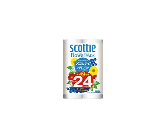 クレシア スコッティフラワー 2倍巻き シングル 12ロール×4パック  1箱(ご注文単位1箱)【直送品】