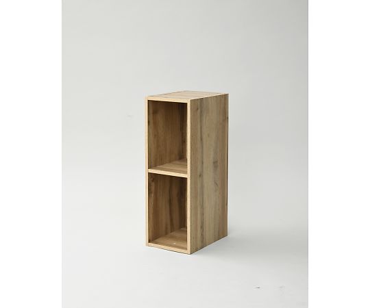 山善(YAMAZEN) すきま収納 カラーボックス本棚 スリムユニット 25cm×2段 SLU-60252(OAK3D) 1台(ご注文単位1台)【直送品】