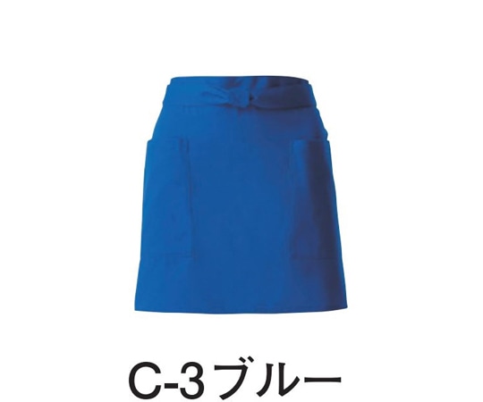 アズワン ショートエプロン ブルー T-6878 C-3 ブルー 1枚（ご注文単位1枚）【直送品】