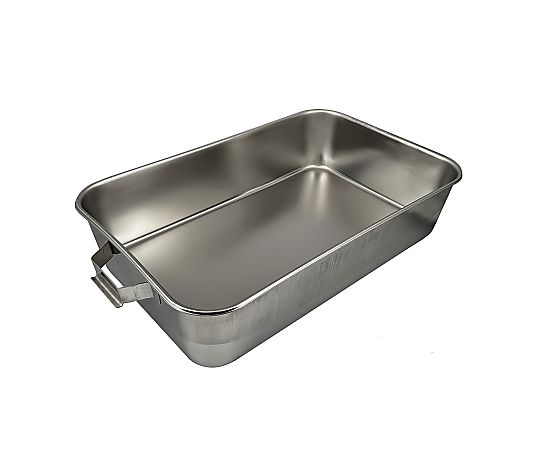 スギコ産業 18-8 給食バット 固定ハンドル 半カールフラットフランジ 未研磨仕様 約28L SK-6038XK 1個(ご注文単位1個)【直送品】