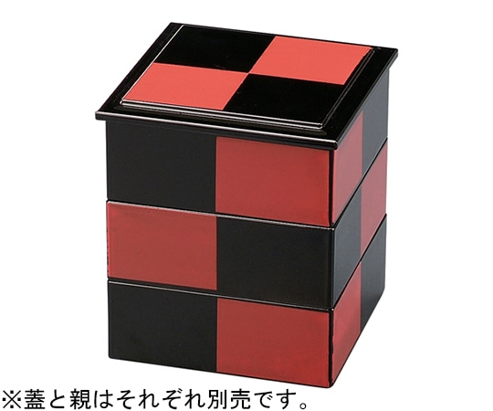 福井クラフト 4寸 角重黒朱市松内黒 蓋 21003830 1個(ご注文単位1個)【直送品】