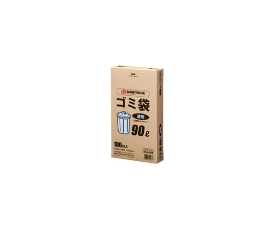 スマートバリュー ゴミ袋 LDD 透明 90L 100枚 N044J-90 1箱(ご注文単位1箱)【直送品】