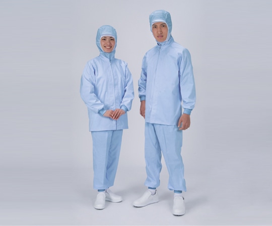 アズワン パンツ男性用(裾口ジャージタイプ) 清涼タイプ L サックスブルー FX70976J 1着(ご注文単位1着)【直送品】