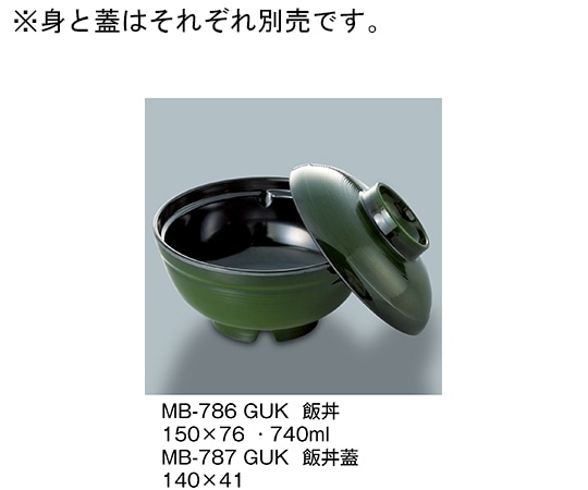 三信化工 飯丼 緑内黒 MB-786_GUK 1個（ご注文単位1個）【直送品】