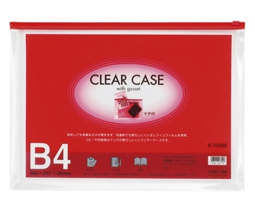 LIHITLAB クリヤーケース 再生オレフィン製 赤 F-75SM 1枚(ご注文単位1枚)【直送品】