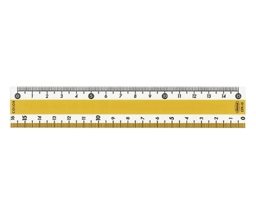 共栄プラスチック カラー直線定規 目盛:15cm イエロー CPK-15-Y 1個(ご注文単位1個)【直送品】