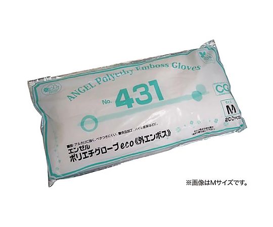 サンフラワー ポリエチグローブeco外エンボスSクリア 1袋(200枚入) No.431-SC 1袋(ご注文単位1袋)【直送品】