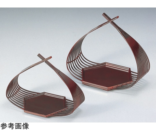福井クラフト 六角篭盛器(大)溜 51272422 1個（ご注文単位1個）【直送品】