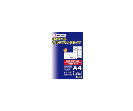スマートバリュー OAマルチラベルA 12面 100枚 A128J 1冊(ご注文単位1冊)【直送品】