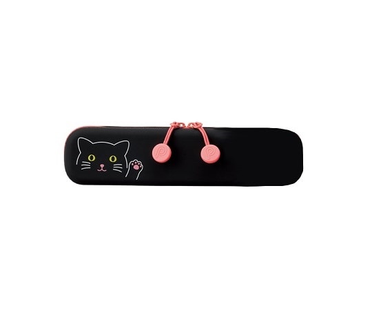 LIHITLAB SMART FIT PuniLabo(プニラボ) スリムファスナーポーチ(クロネコ) A7717-3 1個(ご注文単位1個)【直送品】