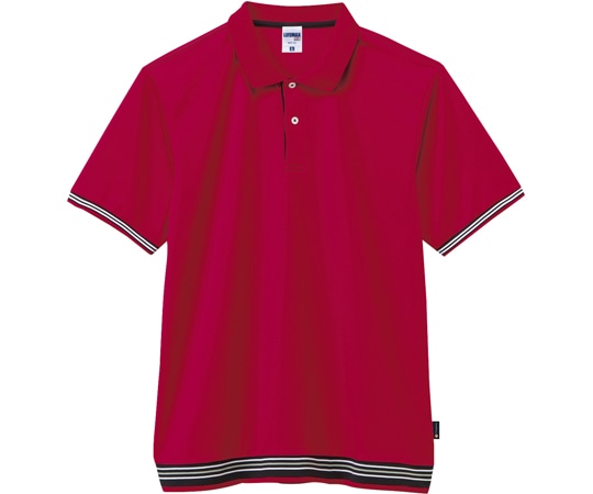 ボンマックス 袖ラインリブポロシャツ(ポリジン加工) レッド M MS3122-3 M 1枚（ご注文単位1枚）【直送品】