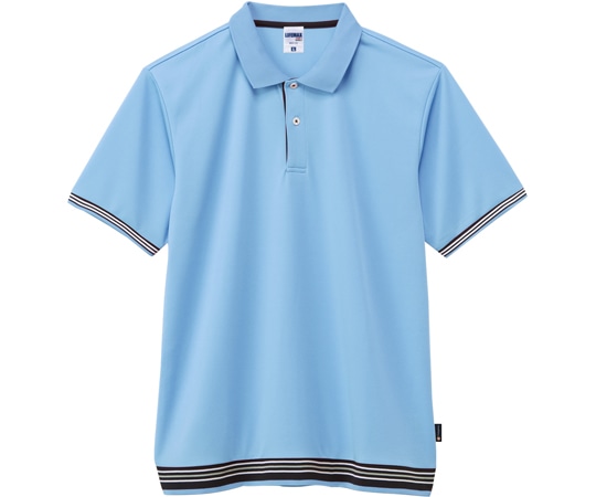 ボンマックス 袖ラインリブポロシャツ(ポリジン加工) サックス M MS3122-6 M 1枚（ご注文単位1枚）【直送品】