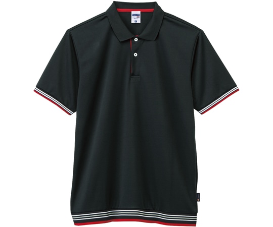 ボンマックス 袖ラインリブポロシャツ(ポリジン加工) ブラック LL MS3122-16 LL 1枚（ご注文単位1枚）【直送品】