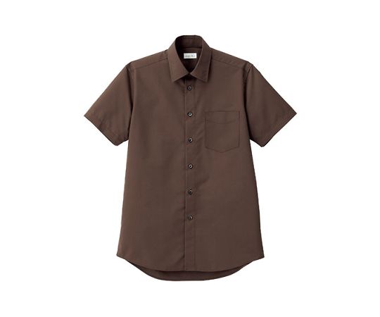 FACE メンズレギュラーカラー半袖シャツ ブラウン LL FB5041M-5 LL 1枚（ご注文単位1枚）【直送品】