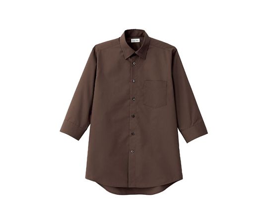 FACE メンズレギュラーカラー七分袖シャツ ブラウン 3L FB5042M-5 3L 1枚(ご注文単位1枚)【直送品】