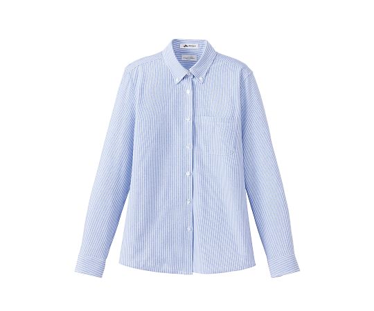 FACE レディスニット吸汗速乾長袖ブラウス ブルー M FB4021L-7 M 1枚(ご注文単位1枚)【直送品】