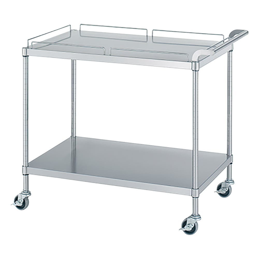 シンコー(業務用厨房機器) ステンレスワゴン(SUS430) 900×600×800mm(棚2段･天板ガード付き) M11-9060-U75 1個 (ご注文単位1個)【直送品】