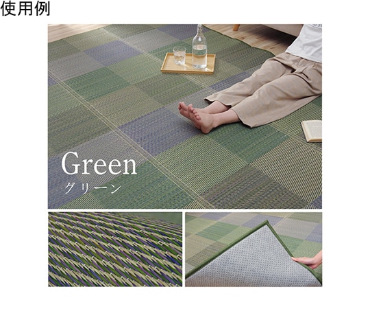 アズワン ラグ い草 モダン 撥水 自然素材 滑り止め 不織布 防ダニ グリーン 約190×250cm 1070520124217 1個（ご注文単位1個）【直送品】