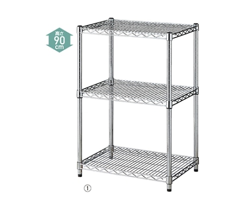 ストア・エキスプレス ワイヤーラック D45cmタイプ(キャスターなし) H90cm 3段 D45.7cm W121.2cm 61-62-4-3 1個(ご注文単位1個)【直送品】